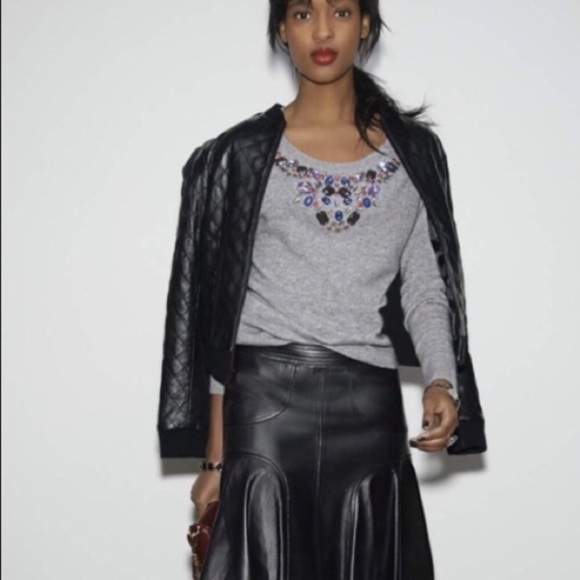 Halogen cashmere gray bejeweled sweater size small - Picture 2 of 4